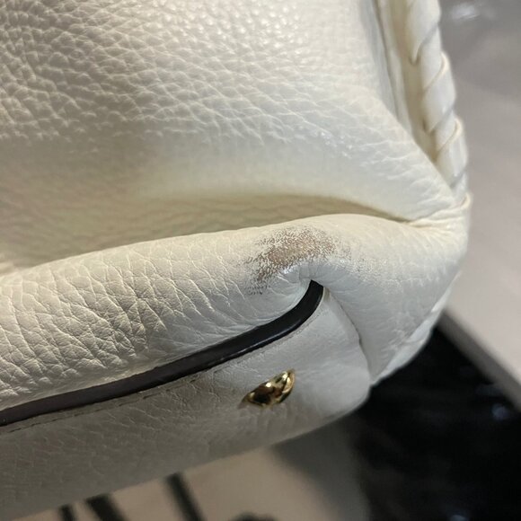 Aimee Kestenberg Leather Tote Bag White Shoulder Bag Large Soft Pebbled Leather - Picture 11 of 11